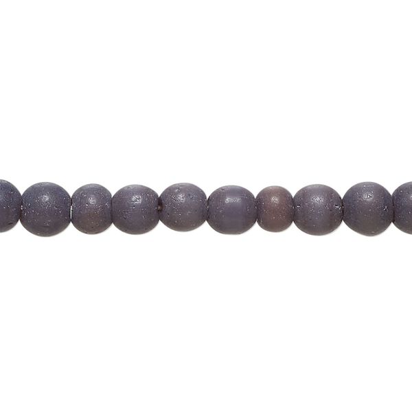 Bead, cat's eye glass (fiber optic glass), purple, 4-6mm round. Sold per 14-inch strand, approximately 77 beads. image number 0