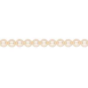 Pearl 500pk light gold, Crystal Passions® 4mm round 5810