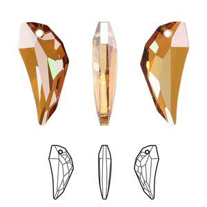 Focal 1pk crystal copper, Crystal Passions® 30x14mm pendant pegasus 6150