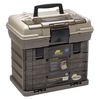 Tote, Plano® Storage Systems, graphite and sandstone colored, 16-1/2 x 12 x 16 inches. Sold individually. image number 1