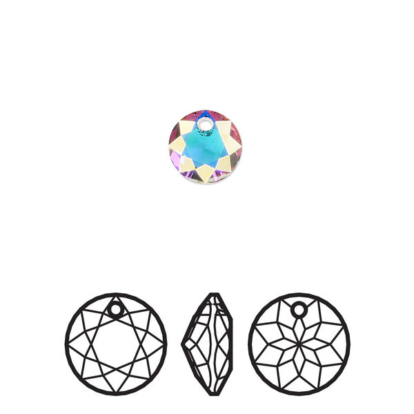 Drop 4pk crystal AB, Crystal Passions® 8mm pendant classic cut 6430 image number 0