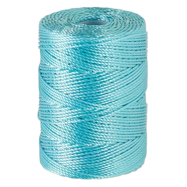 Thread, C-Lon®, nylon, ice blue, 0.5mm diameter. Sold per 92-yard spool. image number 0