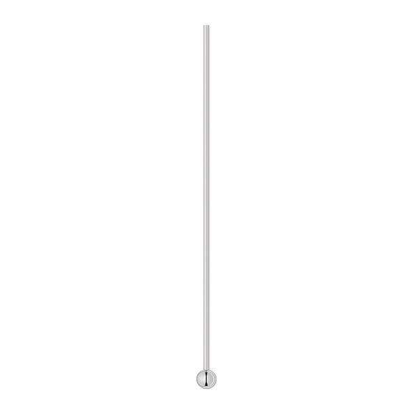 Head pin, sterling silver, 1-1/2 inches with 2mm ball, 24 gauge. Sold per pkg of 10. image number 0