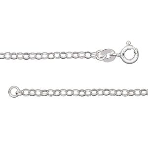 Chain 1pkg1 sterling silver rolo, 2.4mm / mixed clasp, 24 inch