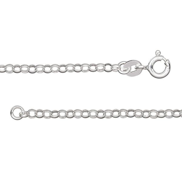 Chain, sterling silver, 2.4mm rolo, 24 inches. Sold individually. image number 0