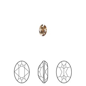 Fancy stone 4pk light Colorado topaz foil back, Crystal Passions® 6x4mm oval 4120