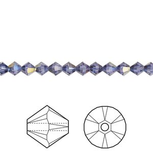 Bead 48pk tanzanite starlight, Crystal Passions® 4mm bicone 5328