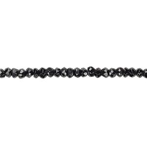 Black spinel 1pkg1, hand-cut faceted rondelle bead natural 13 inch 2x1mm-3x3mm