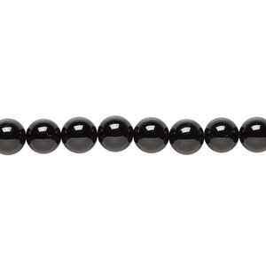 Black tourmaline 1pkg1, round bead natural 15.5-16 inch 6mm