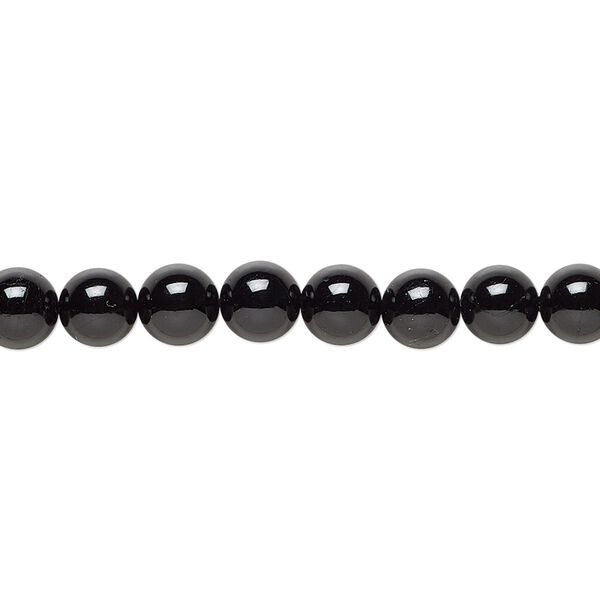 Black tourmaline 1pkg1, round bead natural 15.5-16 inch 6mm image number 0