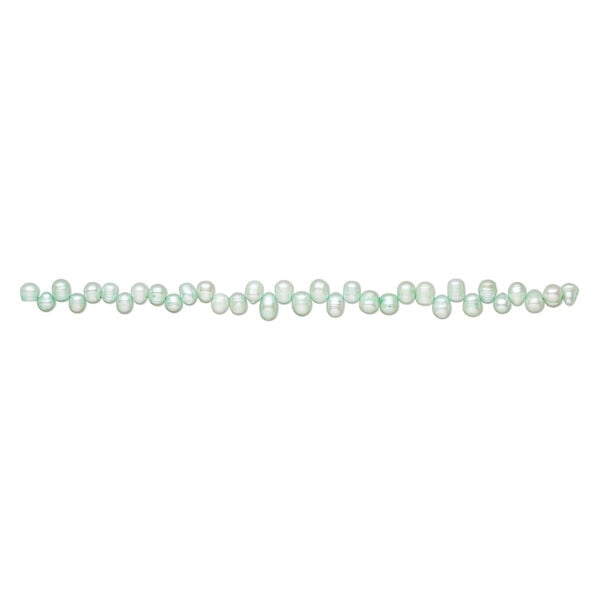 Freshwater pearl 1pkg1, top-drilled rice, 15.5-16 inch teal green 8x7mm-12x8mm cultured image number 1