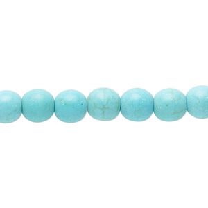 Magnesite 1pkg1, round bead 14 inch 7-8mm
