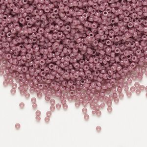 Seed bead, Miyuki, glass, pkg/250g, #15 rocaille, Duracoat® opaque outside dyed hydrangea, (RR-4487).