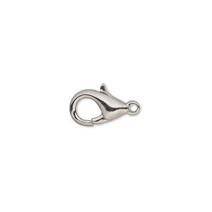 Clasp, lobster claw, gunmetal-plated brass, 13x8mm. Sold per pkg of 10.
