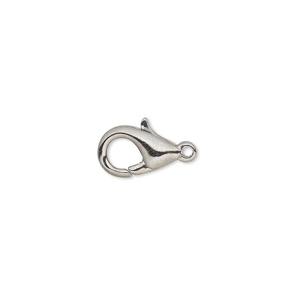 Clasp, lobster claw, gunmetal-plated brass, 13x8mm. Sold per pkg of 10. image number 0