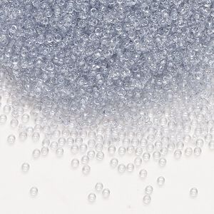 Seed bead, Miyuki, glass, pkg/250g, #15 rocaille, translucent luster shadow crystal (RR-174).