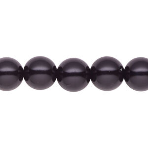 Pearl 1pk black, Celestial Crystal® 10mm round 15.5-16 inch