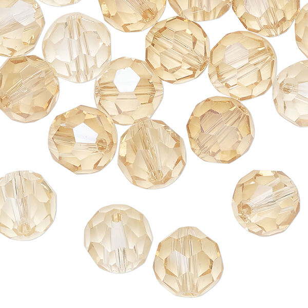 Bead 48pk translucent crystal golden shadow, Celestial Crystal&reg; 10mm round image number 0