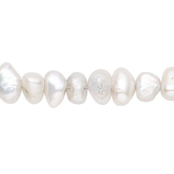 Pearl, cultured freshwater (dyed), soft blue-grey, 6mm flat-sided potato and 9x6mm flat-sided rice, 0.4-0.6mm hole, D grade, Mohs hardness 2-1/2 to 4. Sold per 15-inch strand. image number 0