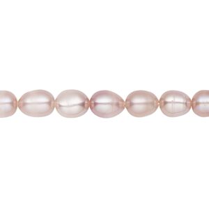 Pearl, cultured freshwater, mauve, 5-7mm rice, D grade, Mohs hardness 2-1/2 to 4. Sold per 16-inch strand.