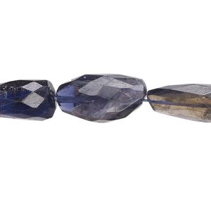 Iolite 1pkg1, hand-faceted nugget bead 15.5-16 inch medium