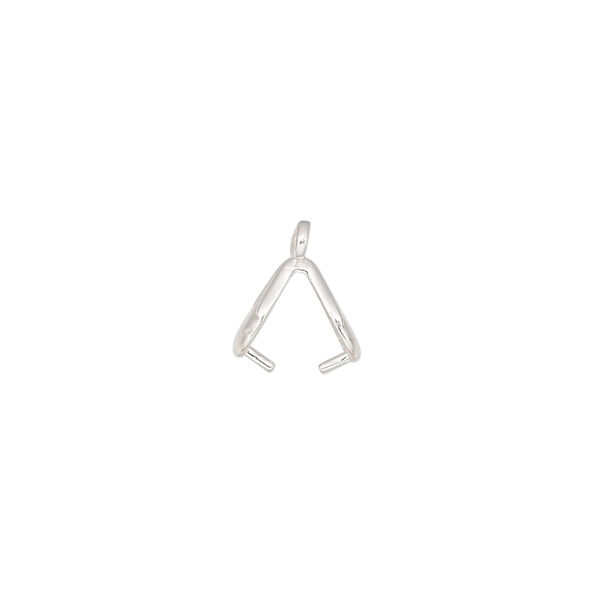 Bail, JBB Findings, ice-pick, sterling silver, 9x4mm teardrop with 6mm grip length. Sold individually. image number 1