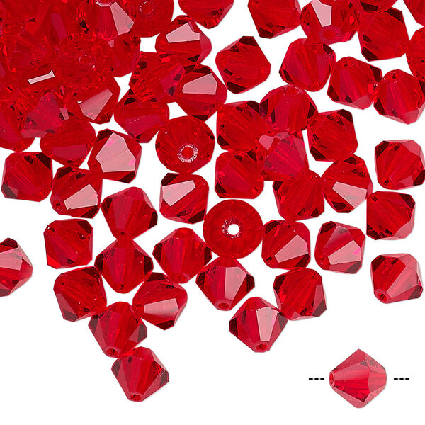 Bead 288pk light Siam, Preciosa Czech crystal 6mm bicone image number 0