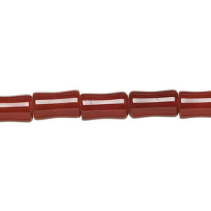 Red agate 1pkg1, bamboo bead, 15 inch 10x5mm-11x6mm dark