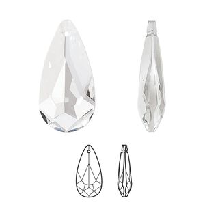 Drop 1pk crystal, Crystal Passions® 24x12mm pendant teardrop 6100