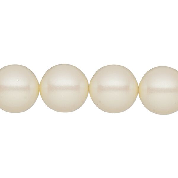 Pearl 10pk pearlescent cream, Preciosa Czech crystal 12mm round image number 0