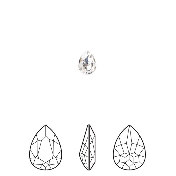 Fancy stone 2pk crystal foil back, Crystal Passions® 6x4mm pear 4320 image number 0