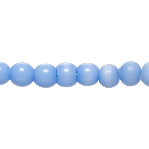 Bead, cat's eye glass (fiber optic glass), blue-violet, 5-7mm irregular round. Sold per 14-inch strand, approximately 60 beads. image number 0