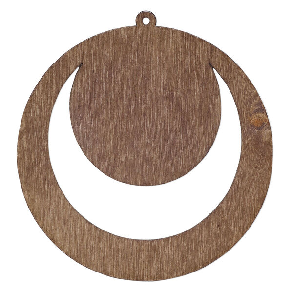 Focal, fiberboard, brown, 2-1/4 inch top-drilled cutout round. Sold per pkg of 6. image number 0