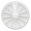 Organizer, clear plastic/white, (1) 3-1/4 x1/2 inch and (1) 2-1/2x1/2 inch rounds with 13 compartments and rotating lid. Sold per pkg of 2. image number 2