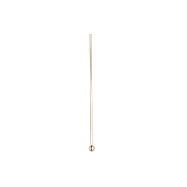 Head pin, 14Kt rose gold-filled, 1 inch with 1.5mm ball, 24 gauge. Sold per pkg of 10. image number 0