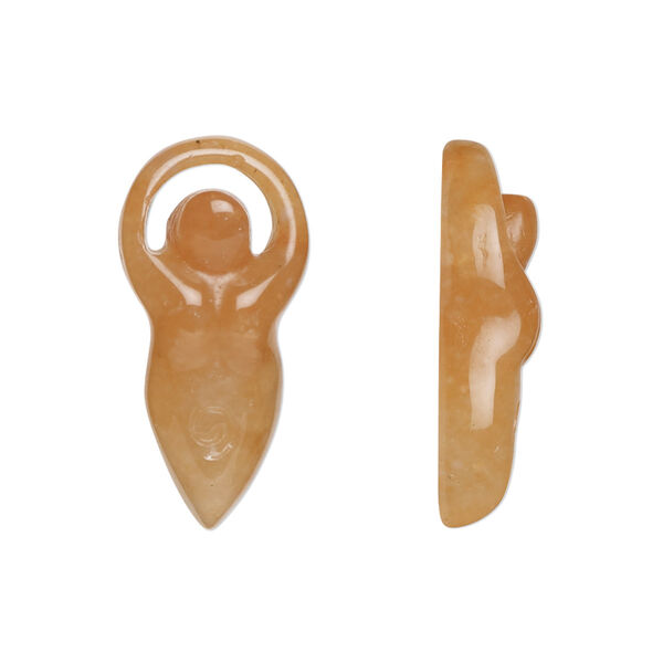 Red aventurine 1pkg1, hand-cut undrilled goddess component natural B grade, 24x12mm-26x13mm image number 0
