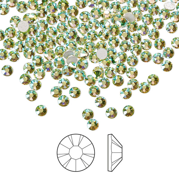 Flat back 1440pk limecicle AB foil back, Preciosa MAXIMA Czech crystal hotfix rhinestone 2.7-2.9mm chaton rose round SS10 image number 0