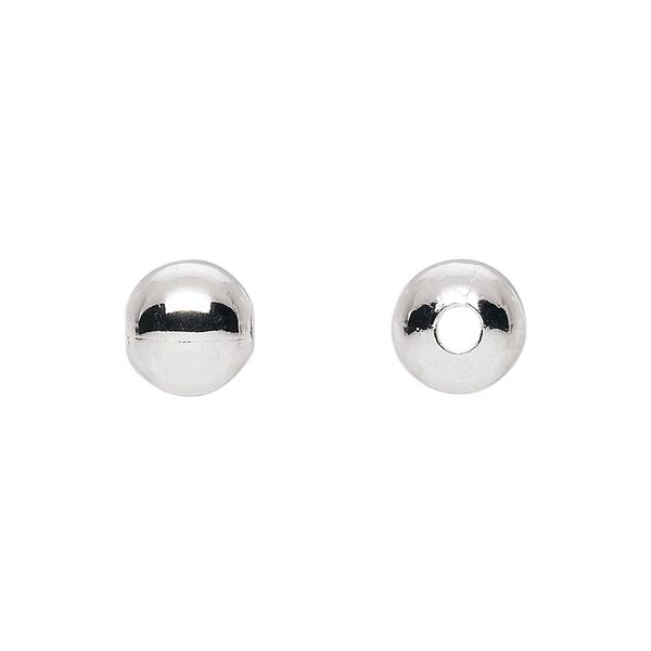 Bead, silver-plated brass, 9mm round. Sold per pkg of 10. image number 0