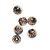 Bead, lampworked glass, clear / black / glow-in-the-dark / gold, 8mm round. Sold per pkg of 6. image number 0