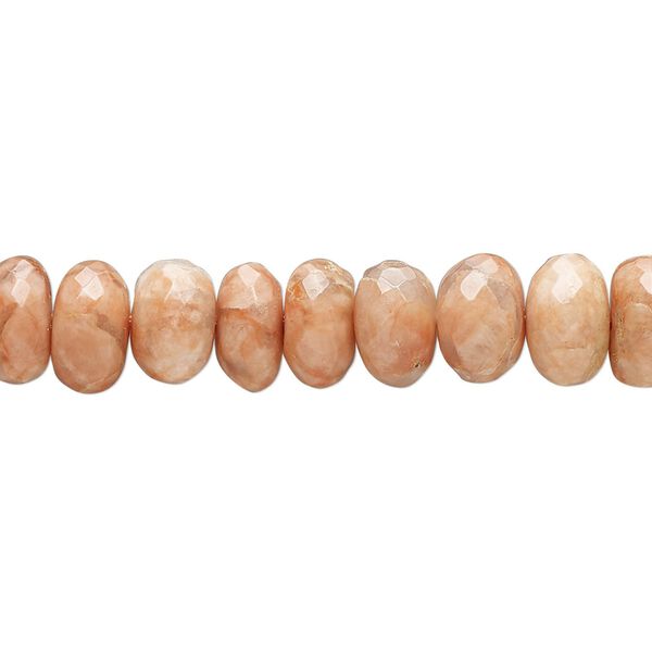 Rose jasper 1pkg1, hand-cut faceted rondelle bead natural 14 inch graduated 8x4mm-11x7mm image number 0