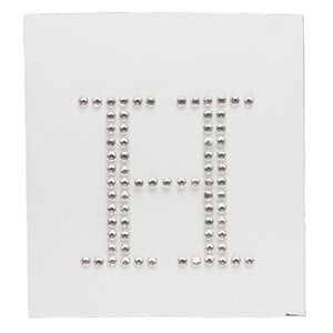 Iron-on transfer 1pk crystal clear, Preciosa Czech crystal 34x33.5mm "H"