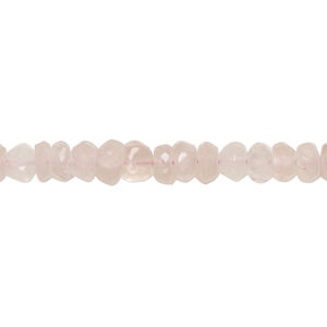 Rose quartz 1pkg1, hand-cut faceted rondelle bead, 13 inch 6x2mm-6x4mm