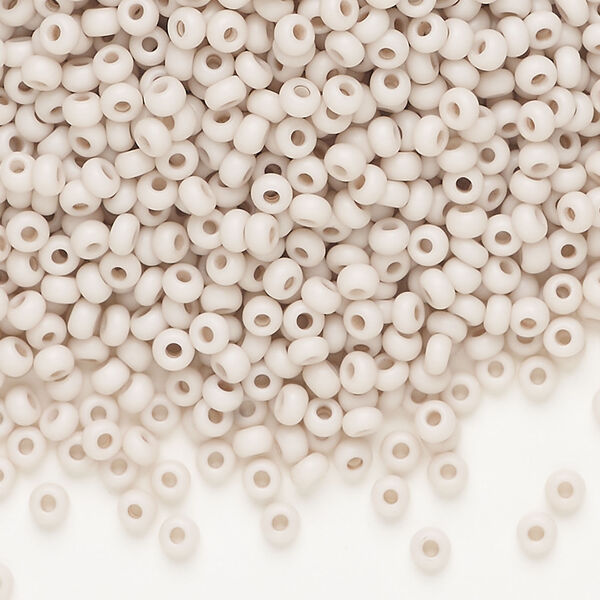 Seed bead, Preciosa Ornela Czech glass, 1pkg500g, 2.8-3.2mm rocaille, opaque matte terra dyed rose powder chalkwhite (06472) image number 0
