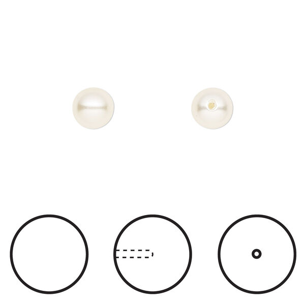 Pearl 4pk cream, Crystal Passions® 6mm round 5818 image number 0