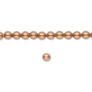 Pearl 500pk copper, Swarovski® 4mm round 5810