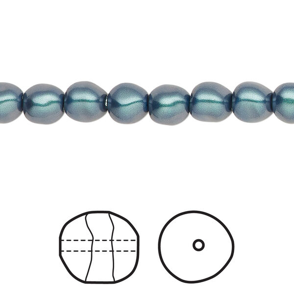 Pearl 10pk iridescent Tahitian look, Crystal Passions® 6mm baroque 5840 image number 0