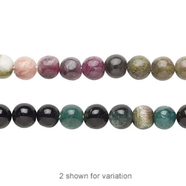 Multi-tourmaline 1pkg1, hand-cut round bead natural 14 inch 5-6mm image number 0