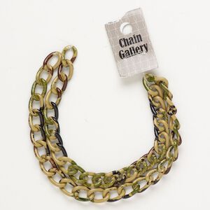 Chain 1pkg1 aluminum / enamel 9.7mm cable, multicolored 17 inches