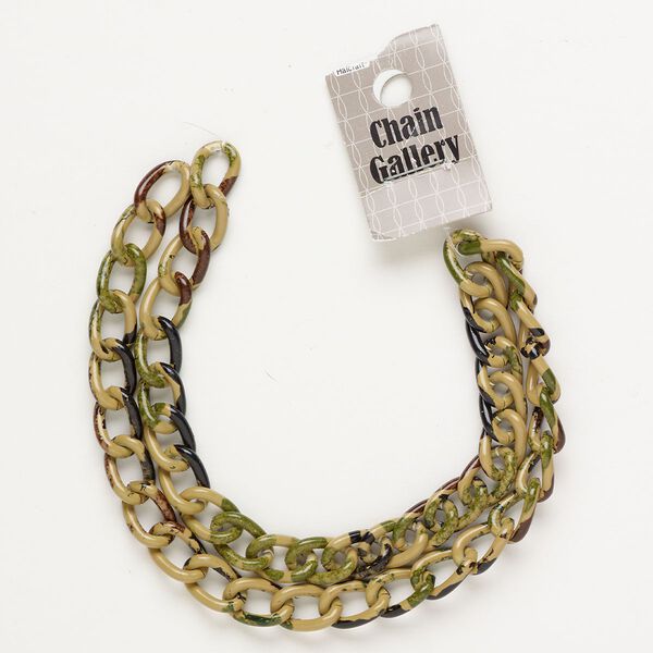 Chain 1pkg1 aluminum / enamel 9.7mm cable, multicolored 17 inches image number 0