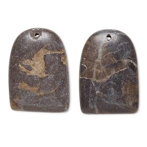 Portoro marble 1pkg2, puffed half round flat back drop natural 24x17mm-26x18mm